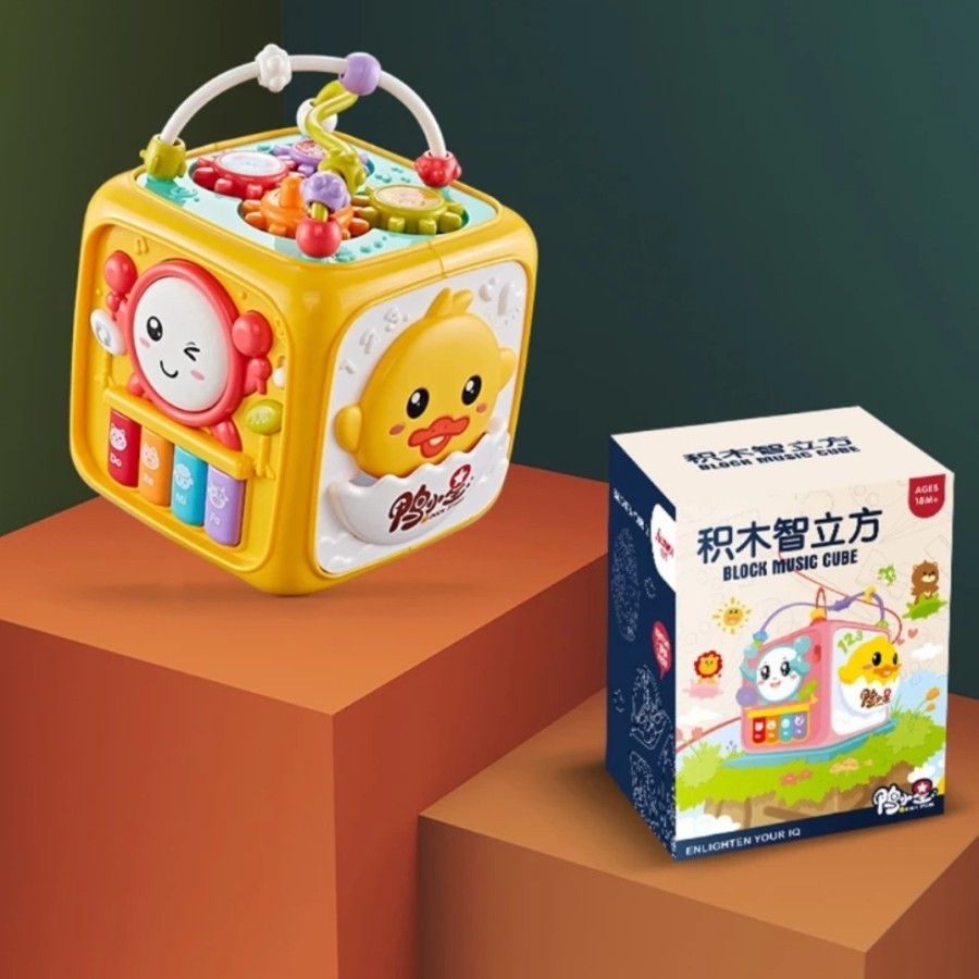 Mainan Edukasi Bayi Anak busy box wisdom 6in1 BLOCK MUSIC CUBE