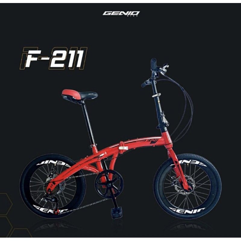 Sepeda Lipat Genio F211 by United Double Cakram Velg Besar 7 Speed Size 20Inch Garansi SNI-7