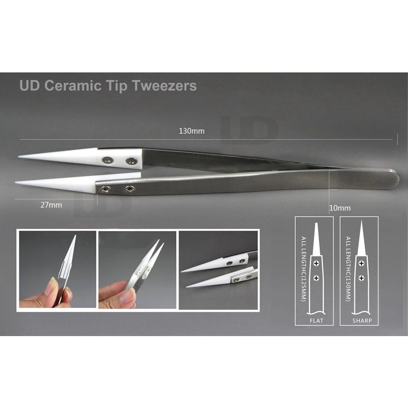 Authentic UD Ceramic Tip Tweezers | pinset tweezer keramik anti panas