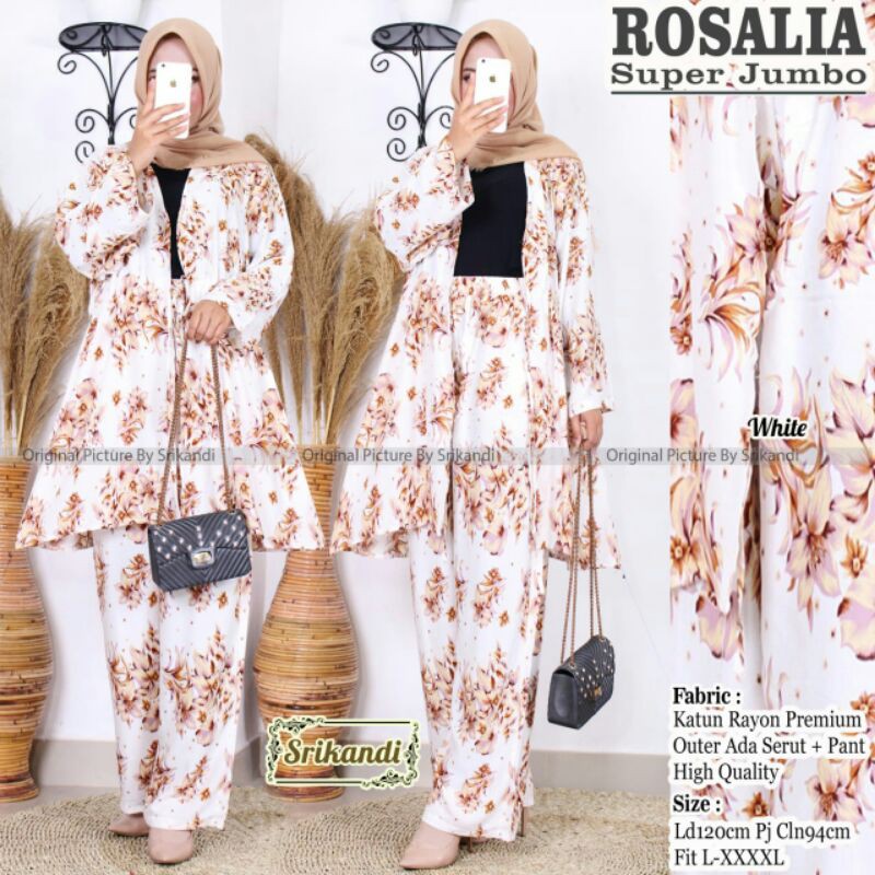 Baju Setelan // Setelan Rosalia Super Jumbo By Srikandi // Setelan Bahan Katun Rayon Premium