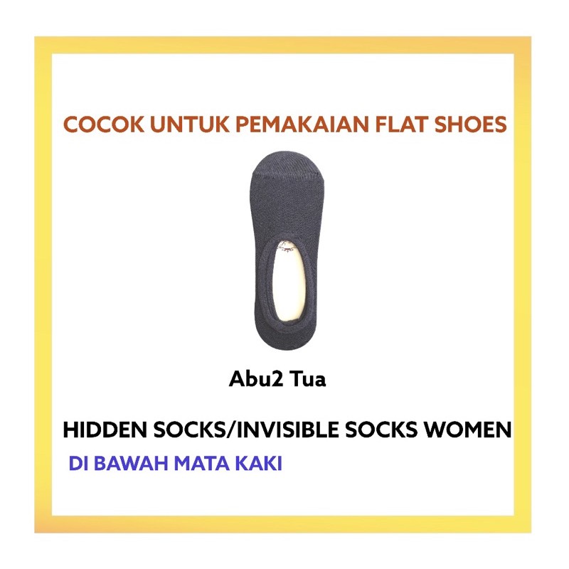 Kaos Kaki Wanita Di Bawah Mata Kaki Hidden Socks Invisible Women Kaus Kaki Angkle Socks Kaos Kaki Flat Shoes Wanita