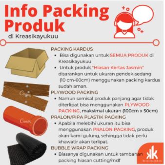 

Kreasikayukuu Tambahan Packing kardus Plywood Pralon Bubble Wrap