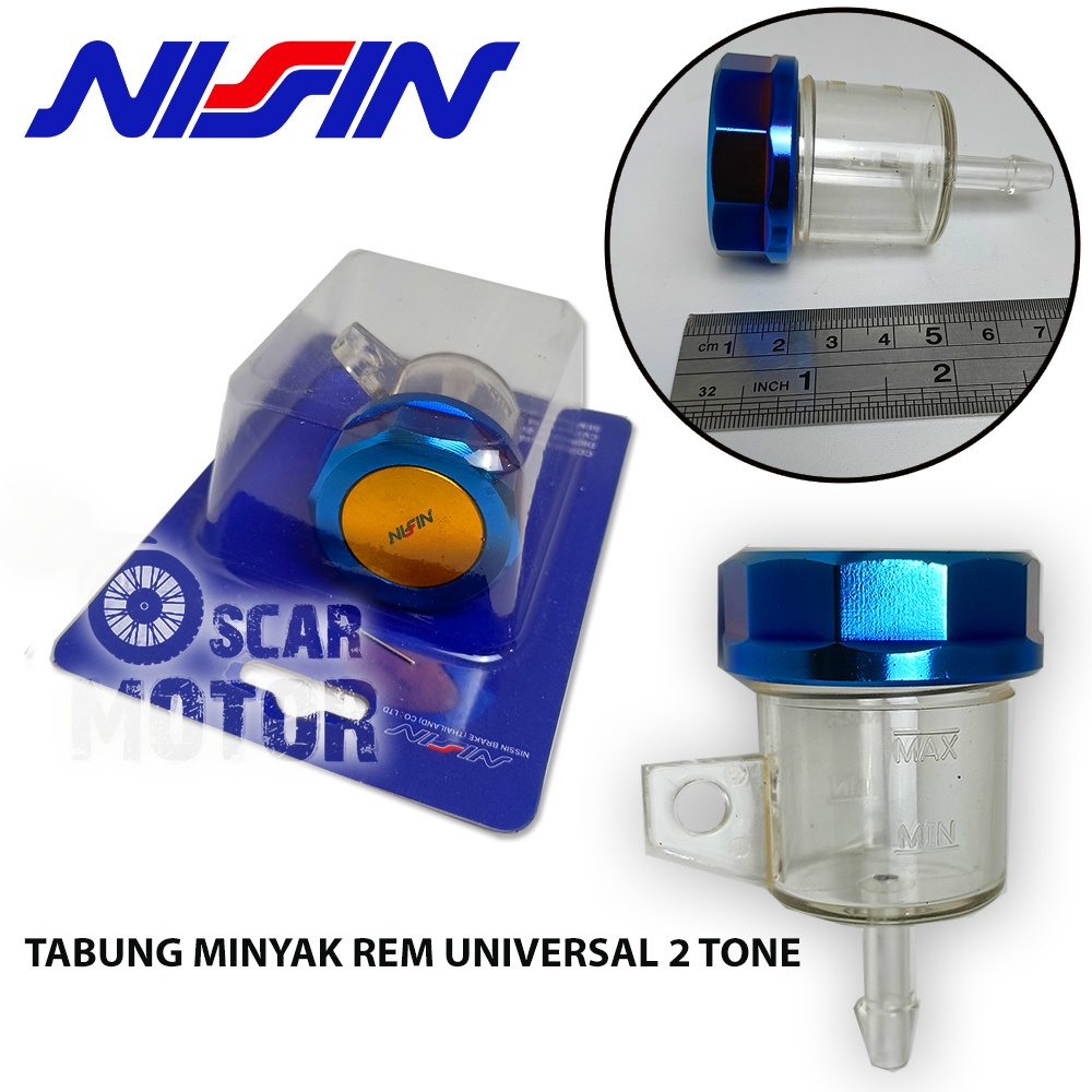 TABUNG MINYAK REM NISSI 2T WARNA FULL CNC BOTOL OIL OLI MIRING LURUS motor