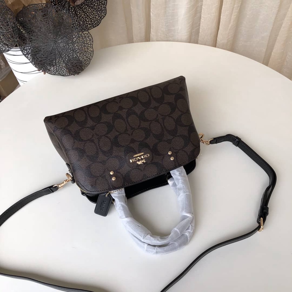 tas wanita handbag shoulder bag MINI LILLIE CARRYALL IN SIGNATURE CANVAS HANDBAG WOMEN ORIGINAL 91494