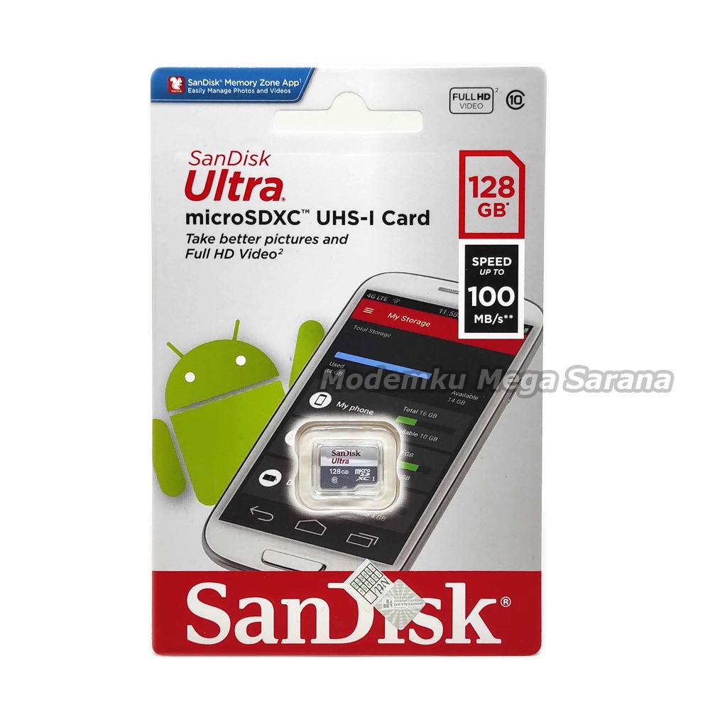 Sandisk Ultra MicroSDXC UHS-1 100MB/s - 128GB