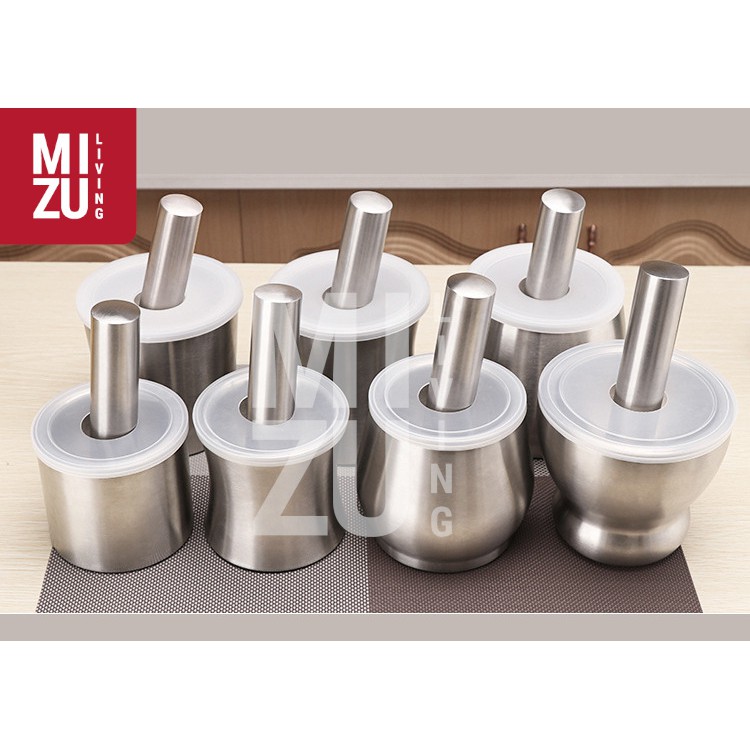 TSUBUSU S Mortar Pestle Ulekan Cobekan Tumbukan Obat Stainless Steel-1