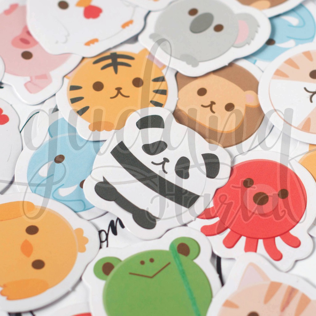 Stiker Kertas Panda Gajah Koala Gurita Katak Unik Lucu Sticker DIY Scrapbook GH 303301