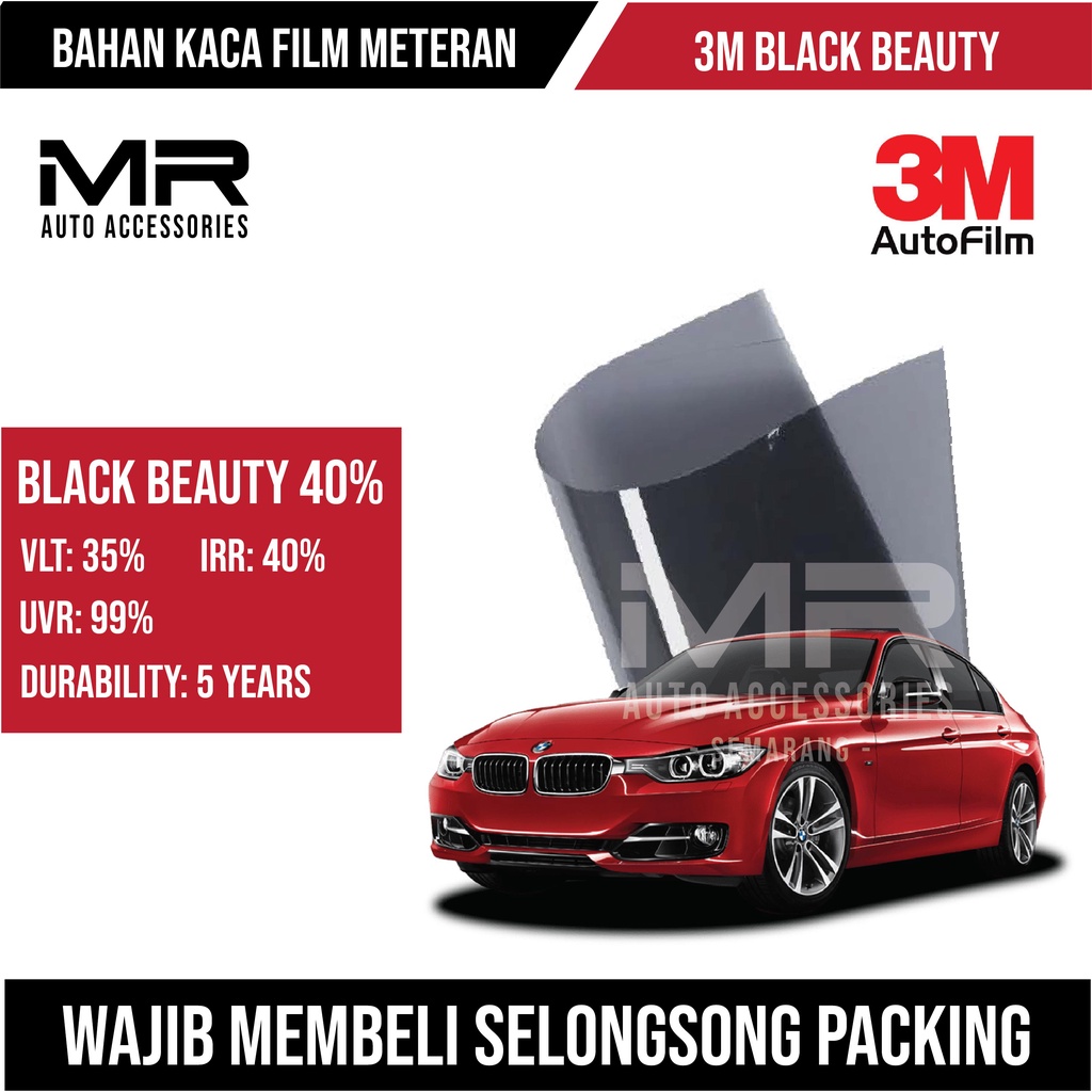 Kaca Film 3M Black Beauty BB Hitam / Riben Mobil dan Gedung / Bahan Meteran