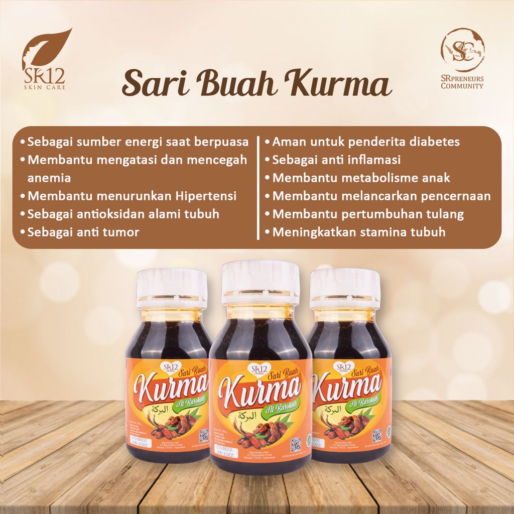 SR12 HERBAL SKINCARE SARI BUAH KURMA AL BAROKAH / SARI KURMA ASLI / MENINGKATKAN STAMINA TUBUH / MENCEGAH ANEMIA