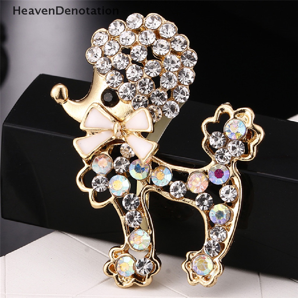 [HeavenDenotation] Crystal Rhinestone Dog Brooch Pin Lovely Puppy Animal Brooch Pin Women Jewelry