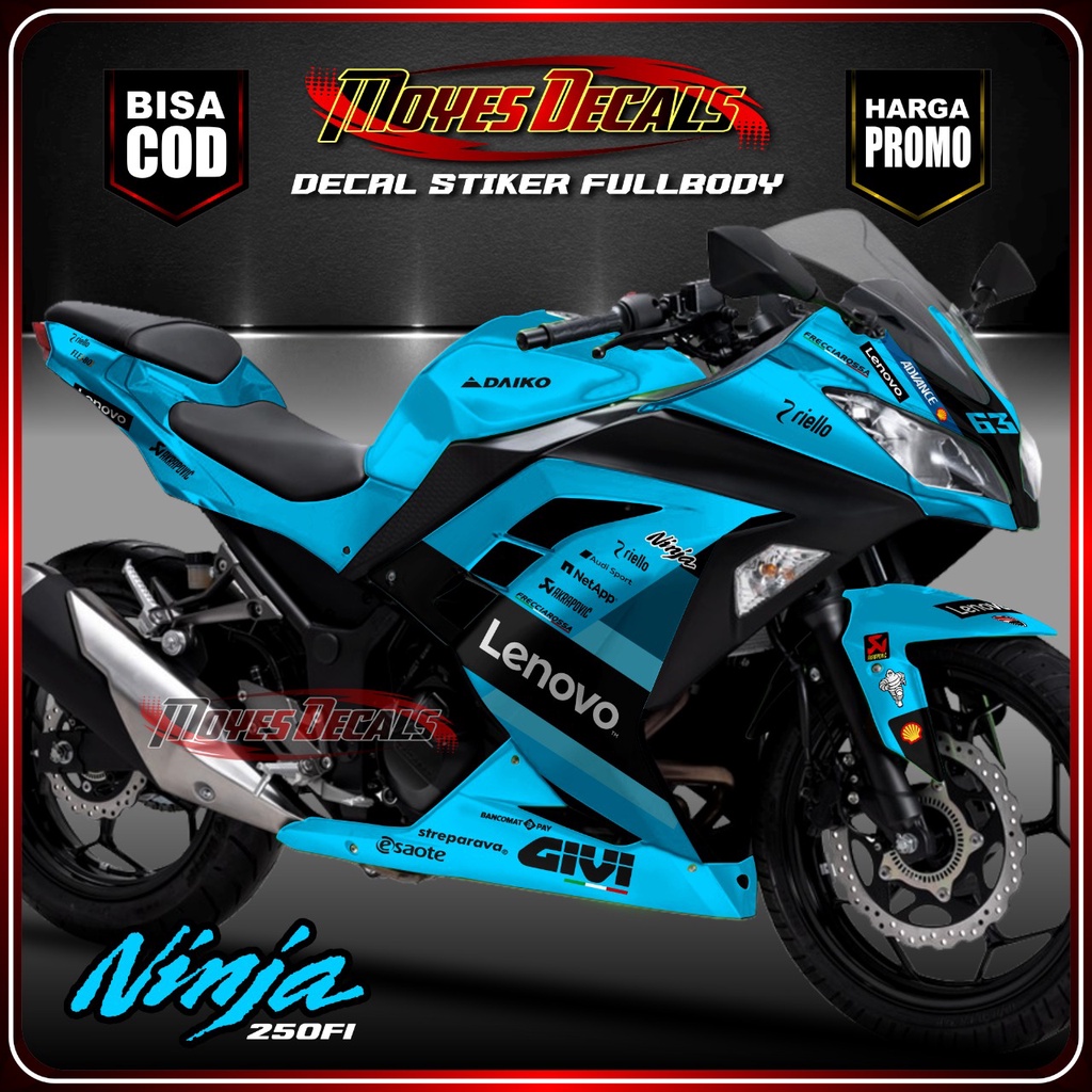 Decal Fullbody Ninja 250 FI - Sky Blue Ducati Type 023