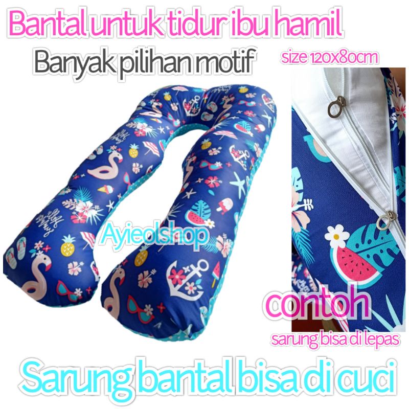Bantal hamil premium Sarung bisa di lepas di cuci (2 lapis) atau 2 kulit + TAS  bestseller