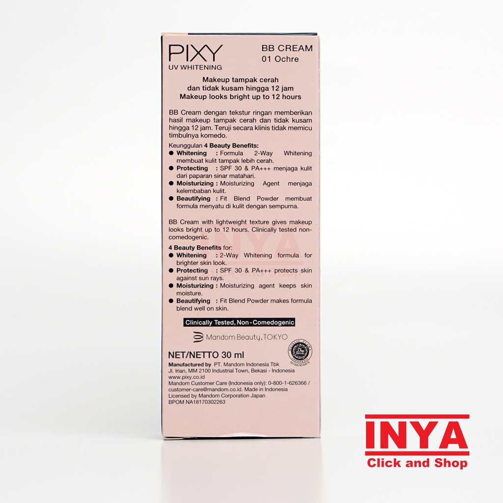 PIXY UV WHITENING BB CREAM 01 OCHRE 30ml