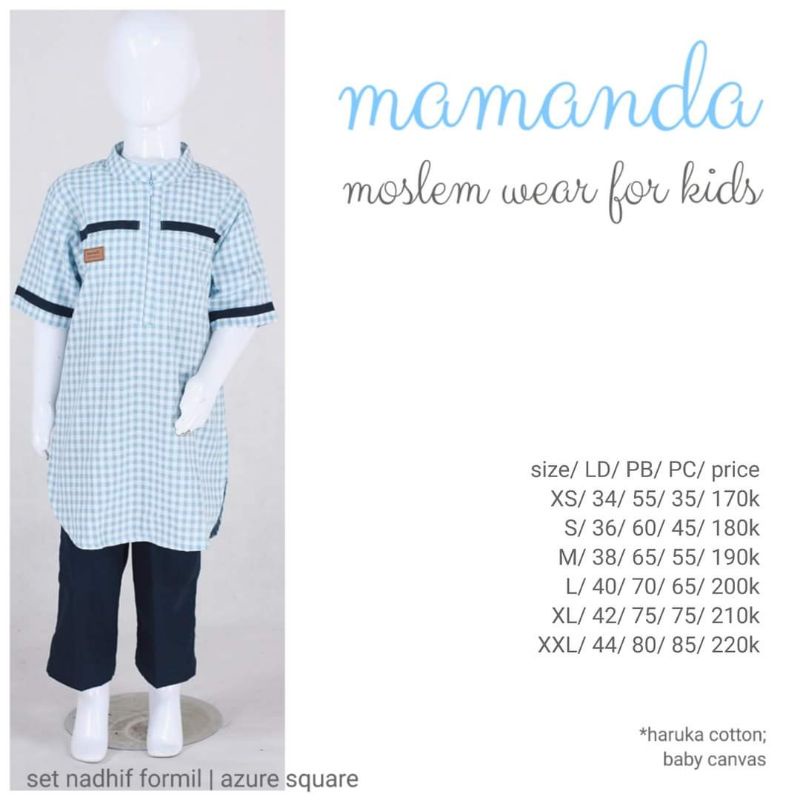 MAMANDA KIDS Formil Set Series || Nadhif Azure Square