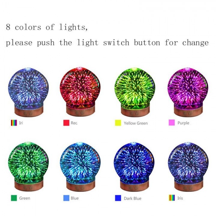 3D-05 Glass Circle Light Essential Oil Aroma Diffuser 100ML