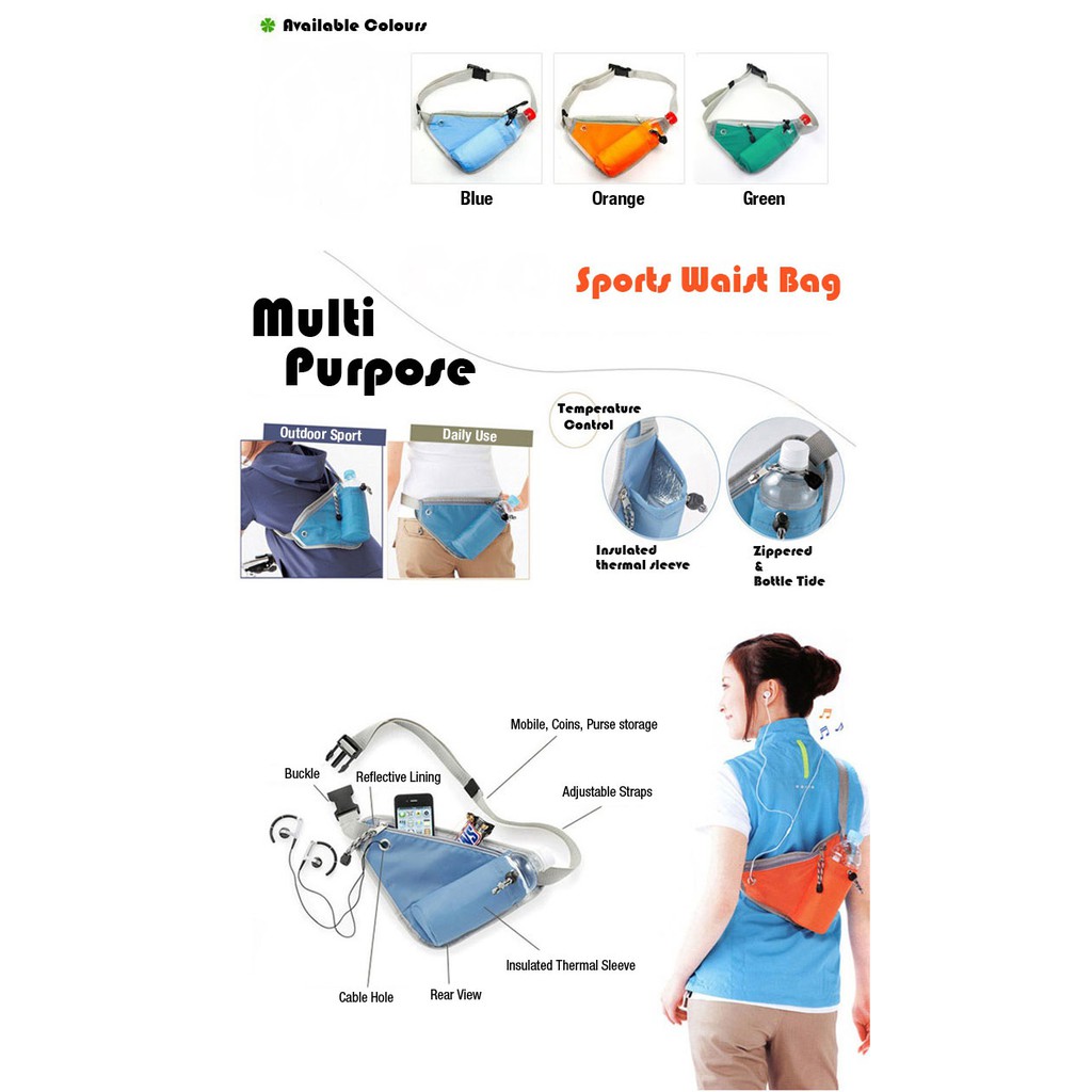 TBI MULTIFUNCTION UTILITY SPORT WAIST BAG - Tas Olah Raga Multifungsi