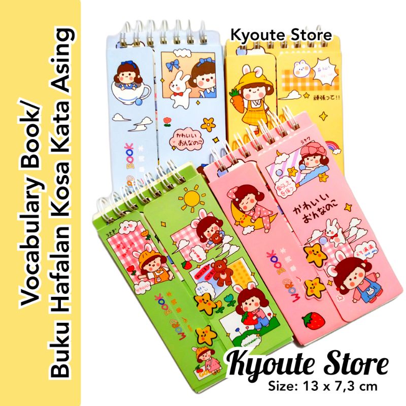 

Buku Catatan Vocabulary / Word Book Pocket Belajar Kosa Kata Asing English Note Book Travel