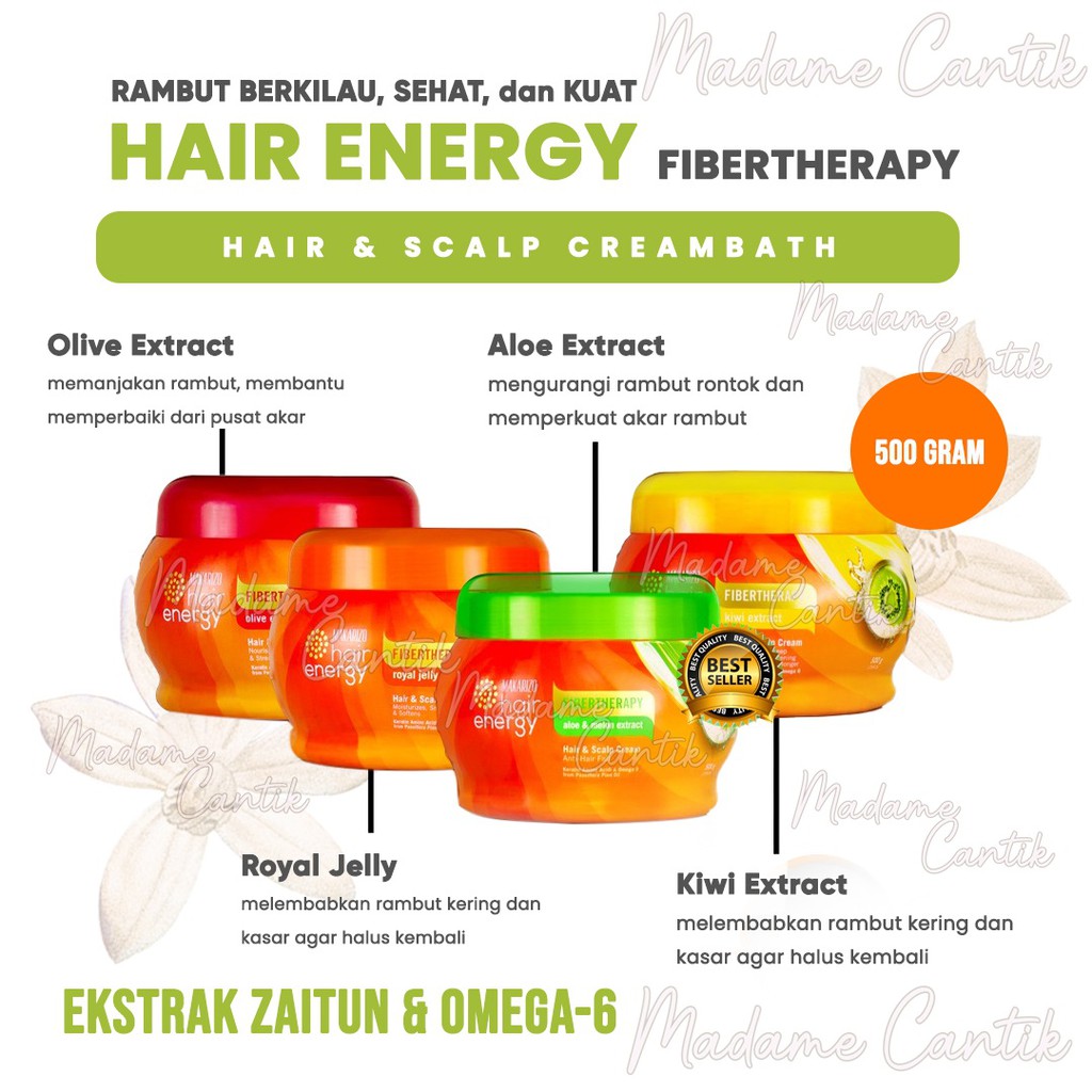 ✿ MADAME ✿ [500GR] MAKARIZO HAIR ENERGY FIBERTHERAPY HAIR &amp; SCALP CREAMBATH