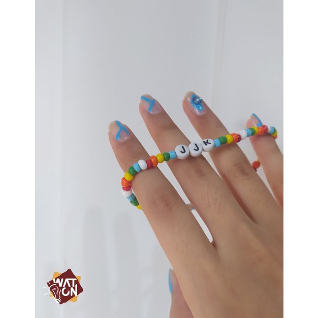 RAINBOW BEADS BRACELET CUSTOM HURUF/CUSTOM HURUF/BRACELET/GELANG IDOL/GELANG KOREA/GELANG MANIK
