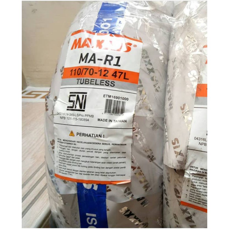 ban vespa tubeless maxxis MA R1 ukuran 110/70 ring 12 MAR1