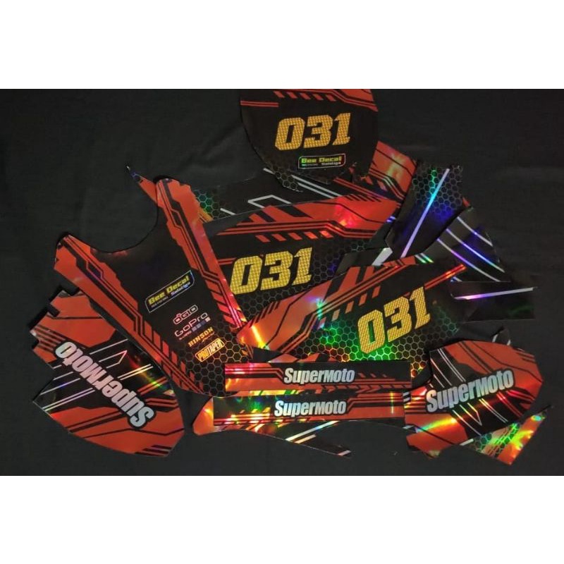 Dekal sticker decal motor KLX BF dtracker CRF  crome pelangi