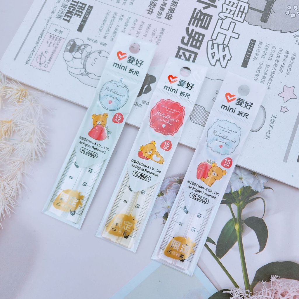 

Penggaris Lipat Mini Rilakkuma Strawberry 15cm