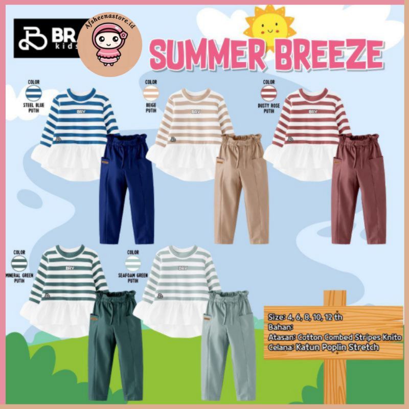 Afsheenastore Setelan Anak Perempuan Summer Breeze / Ready Size 8