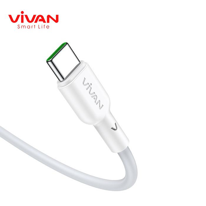 Kabel Data Flash Fast Charging VIVAN VQC100 Type-C 6.5A 100cm Data Cable  - White