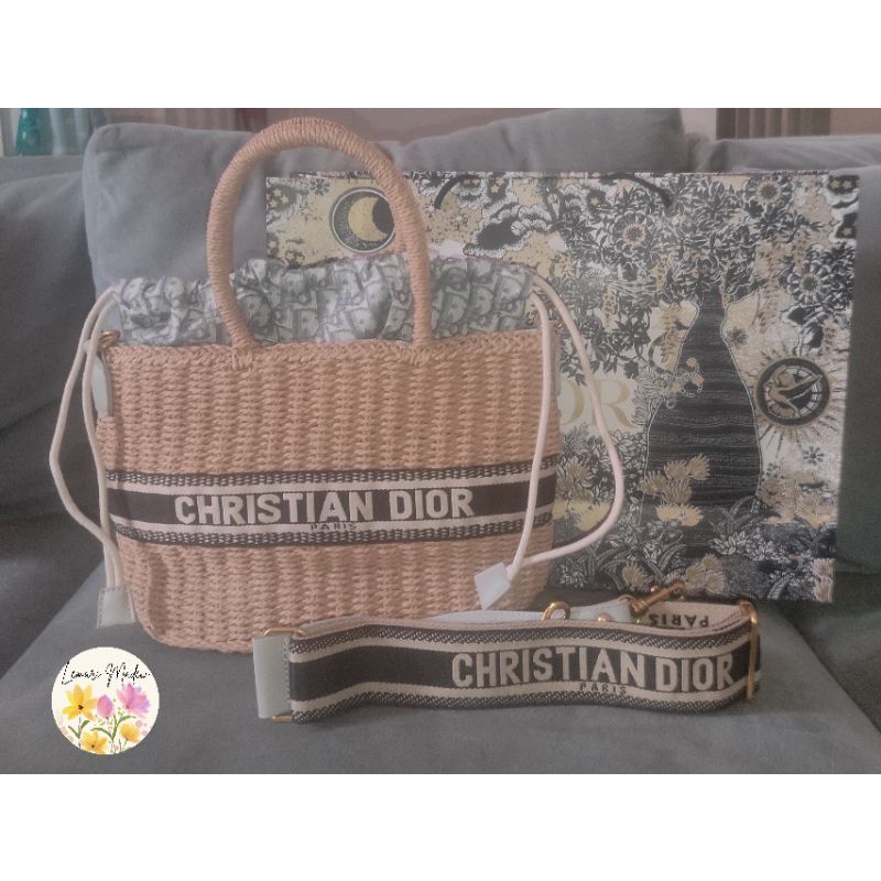DR Basket Bag Rattan// tas import // tas dior // dior wicker