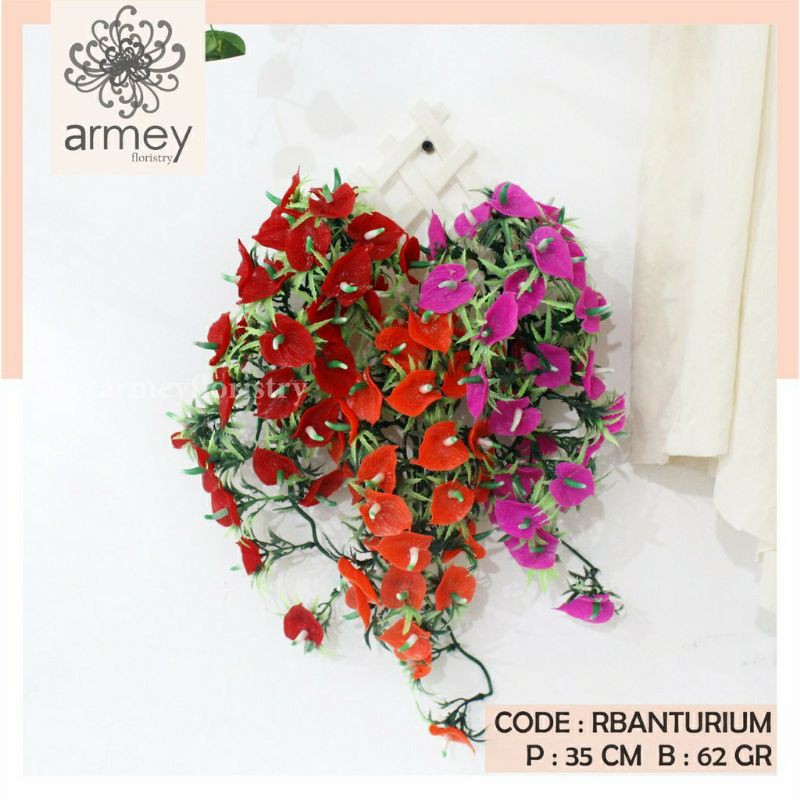 BUNGA HIAS ARTIFICIAL / BUNGA TEMPEL DINDING / BUNGA DINDING ANTHURIUM