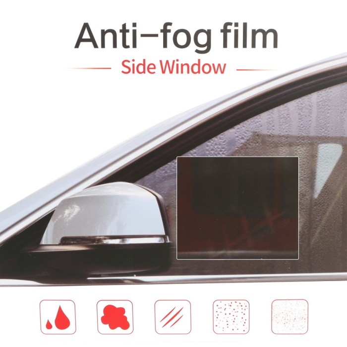 Sticker Film Anti Fog Kaca Spion Mobil Waterproof Uk 20x16cm Isi 2 Pcs