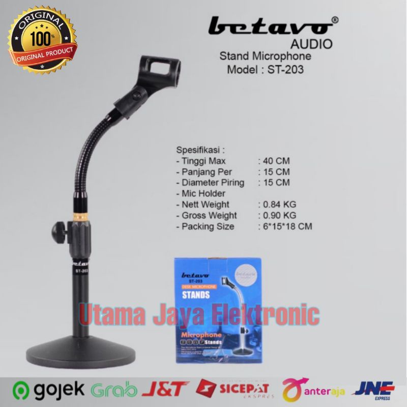 Stand Mic Meja Betavo ST203 Stand Meja Besi Microphone