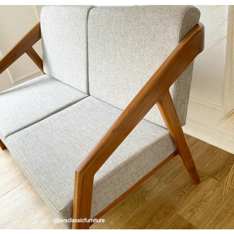 KURSI BANGKU SCANDINAVIA SOFA TV SANTAI JOK VINTAGE CAFE SOPA RETRO MINIMALIS BAHAN KAYU JATI GRADE A BERKUALITAS EXPORT PRODUKSI JEPARA FINISHING NATURAL-2
