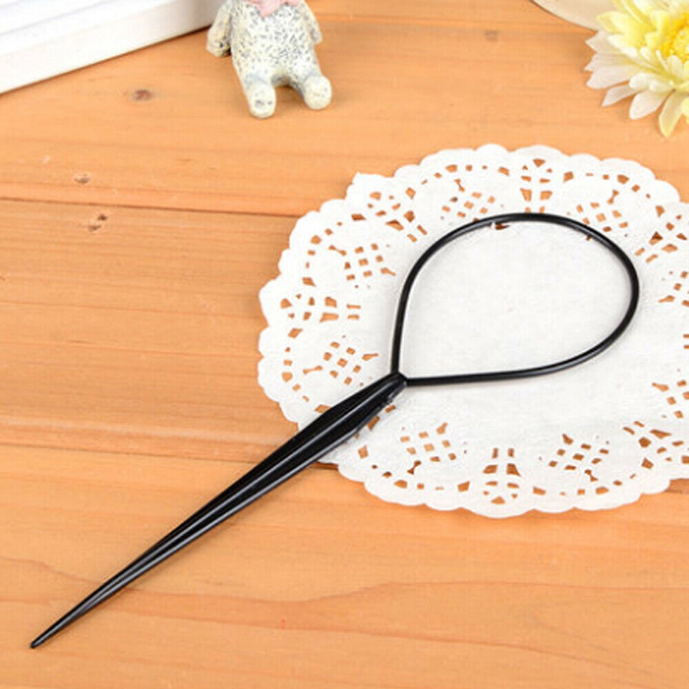 4Pcs Alat Pembuat Kepang Rambut Warna Hitam