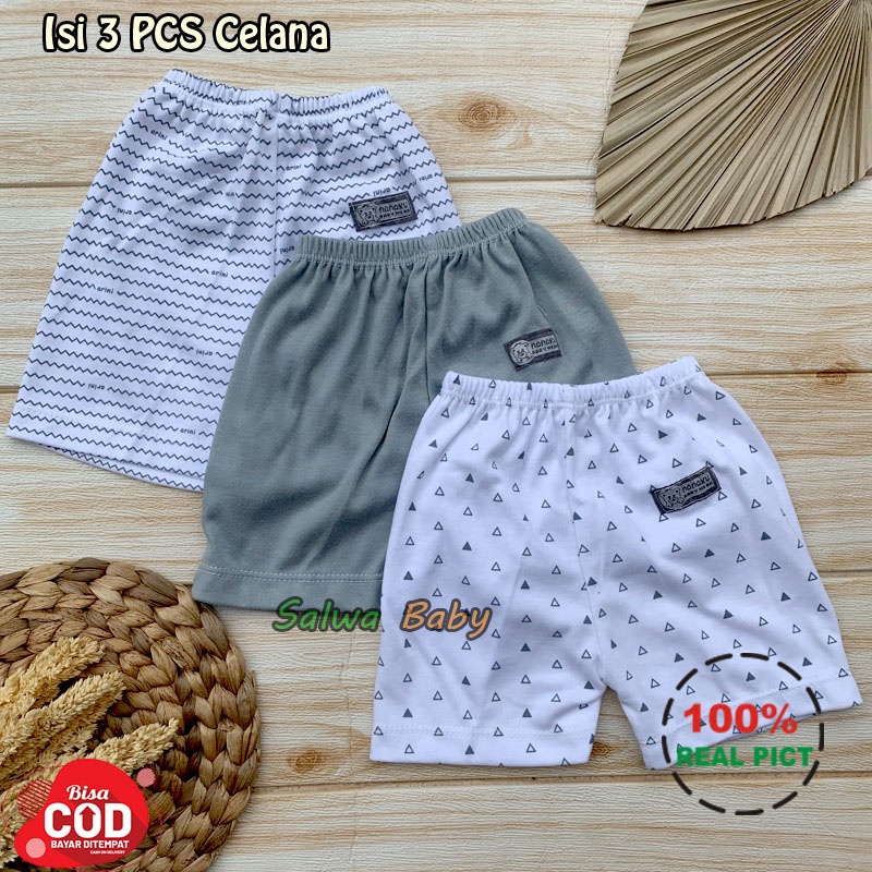 3 PCS Celana Bayi Pendek Bayi Baru Lahir 0-3 Bulan Almeera Baby and Kids