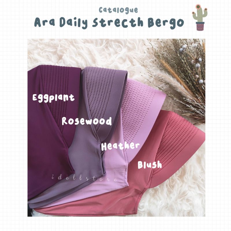Ara dan Nara Daily Strecth Bergo by idellstore • Bergo Jersey Premium Olahraga