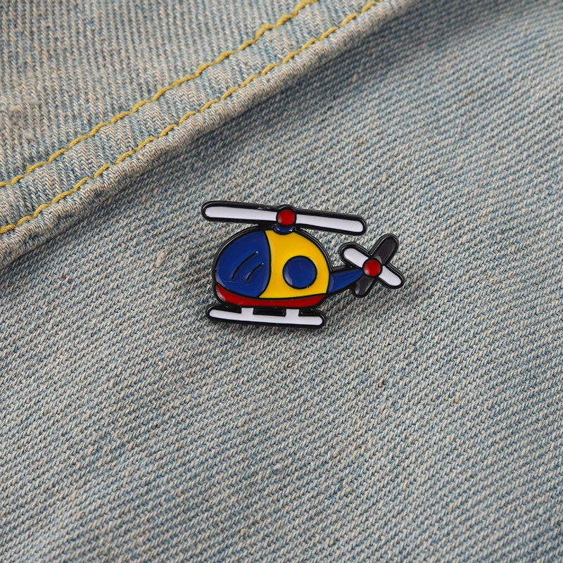 Bros Pin Enamel Bentuk Kartun Helikopter Untuk Hadiah Teman