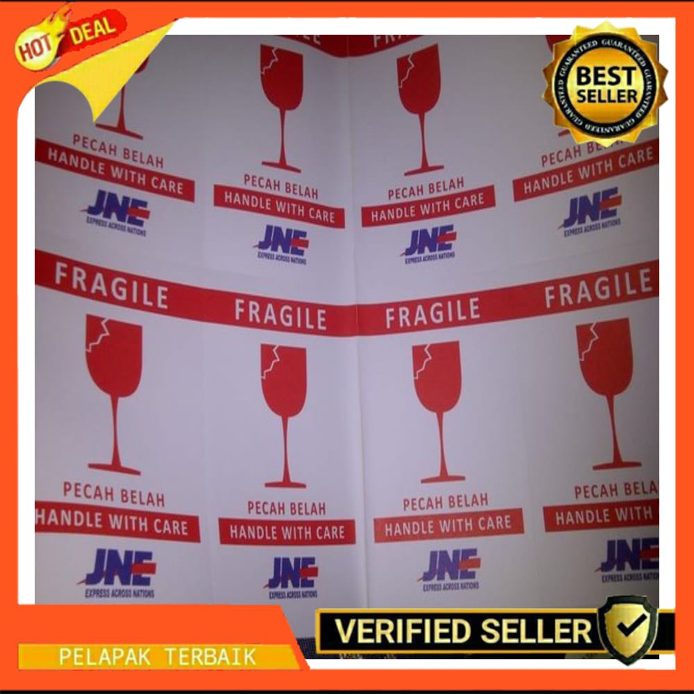 

STICKER FRAGILE JNE 9x14 CM HARGA PER PCS STICKER