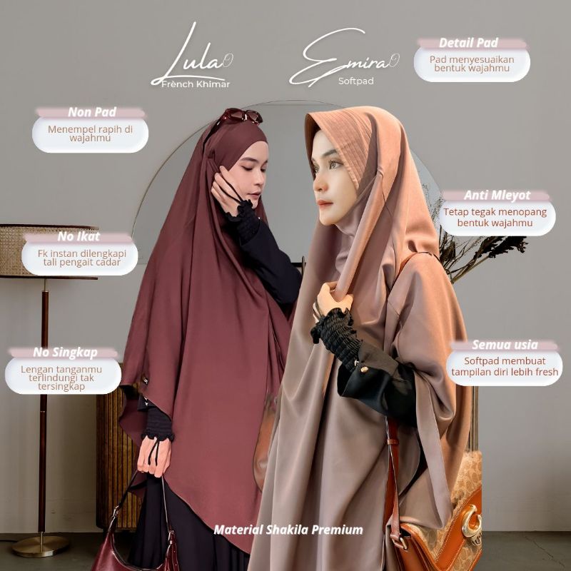 French Khimar Lula by Khumaira syari | French khimar instan | FK karet