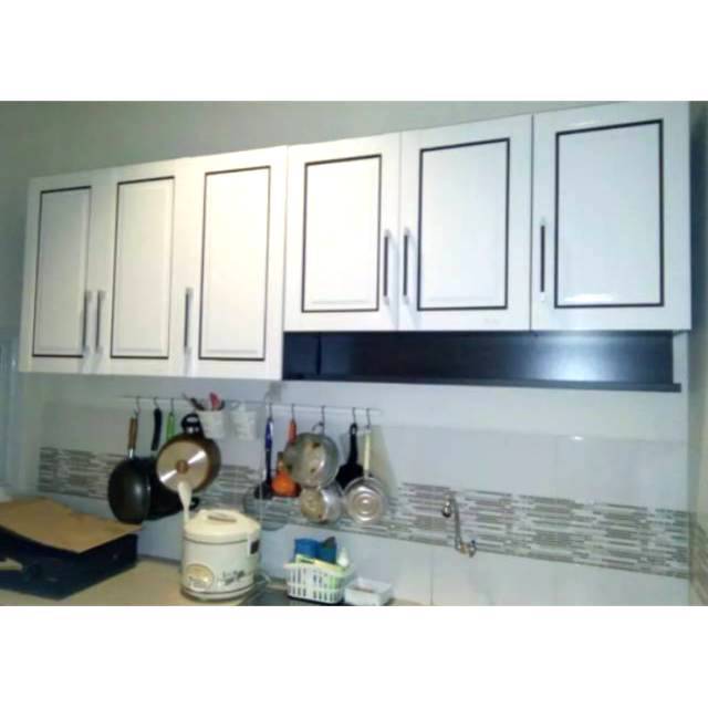 Kitchen set atas minimalis 6 pintu, lemari rak dapur, lemari sayur