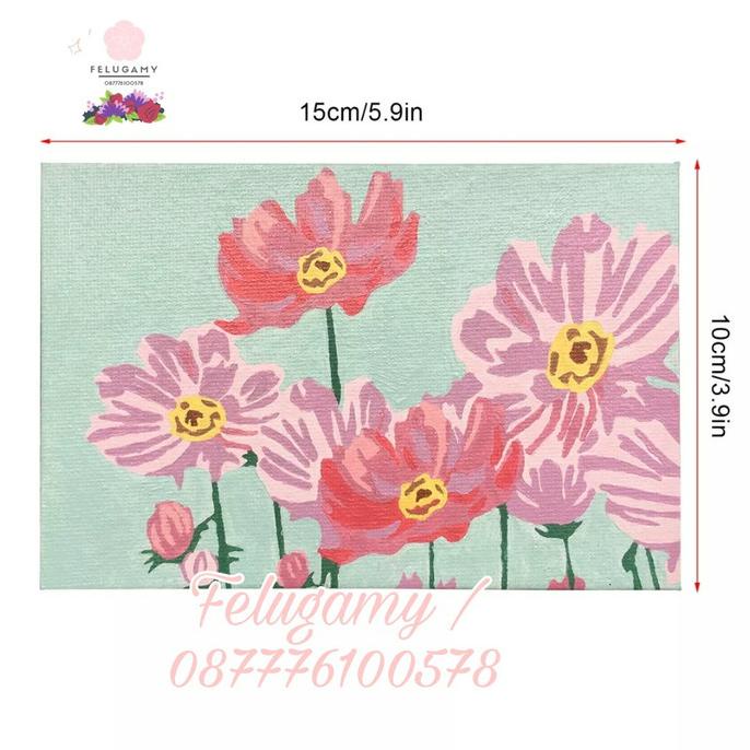 

BISA COD DIY Paint by Number Lukisan Acrylic Flower (Free Easel)