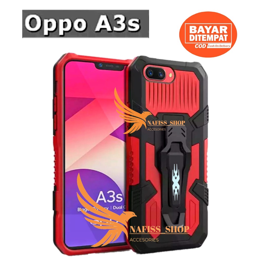 Case Robot OPPO A3S New Hard Case Belt Clip Robot Transformer Soft Hybrid Leather