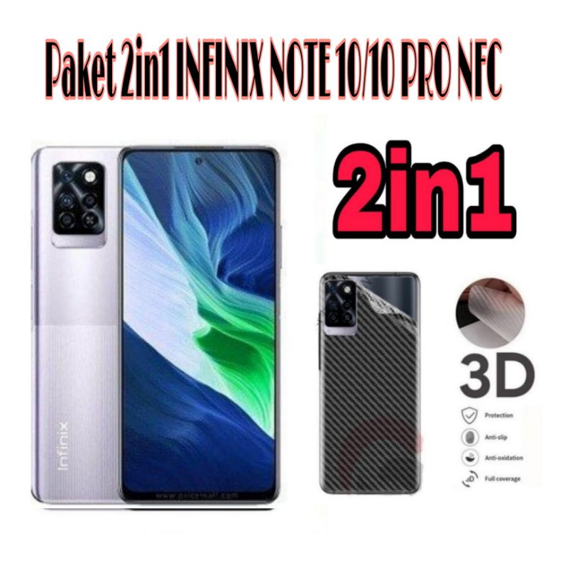 Paket 2in1 TEMPERED GLASS INFINIX NOTE 10 NOTE PRO ANTI GORES KACA FULL COVER