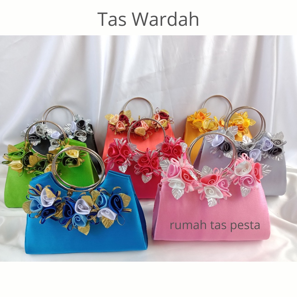 TAS PESTA WARDAH MODEL CLUTCHES DAN SELEMPANG BAHAN SATIN HALUS TERMURAH BISA COD BEST SELLER BELI 2 SATU ONGKIR