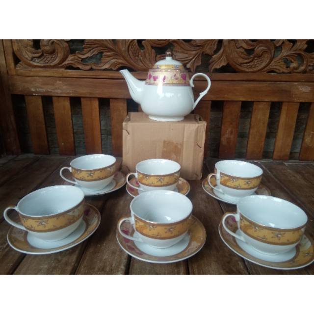 Nakami Cangkir Set Tea Set Kopi Set Cantik 250cc Keramik Procelain Gratis Bubble Wrap