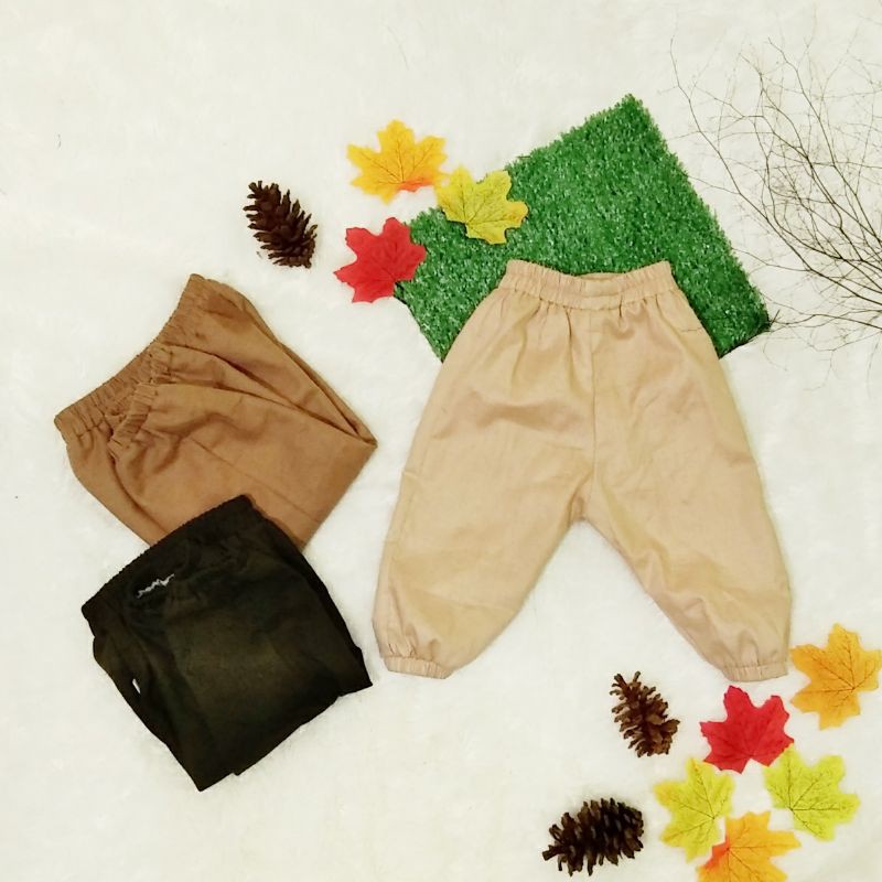 SYAMIL Jogger Pants - Couple Adik Kaka-Celana joger Bahan Linen Rami 0-5 Tahun