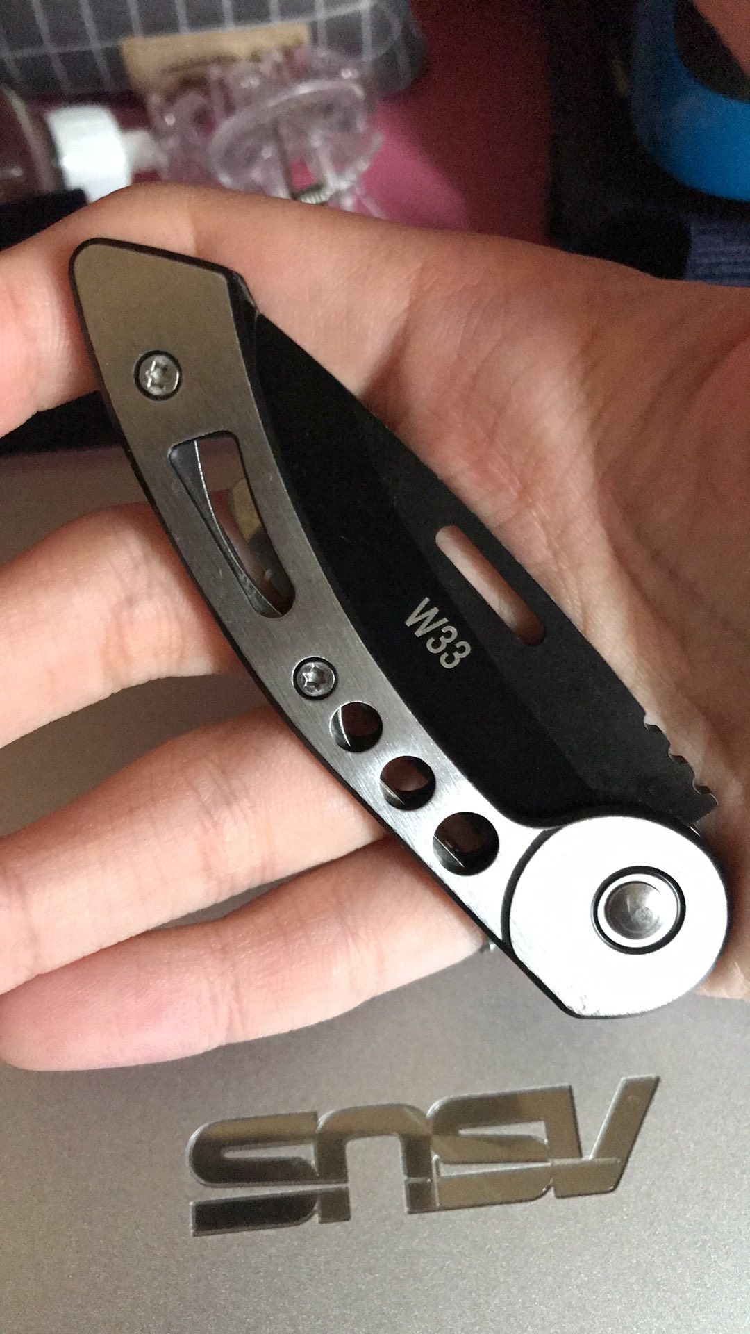 Pisau Lipat Mini Pisau Outdoor Pisau Camping Portable Pisau Dapur Pisau Survival Serbaguna W33