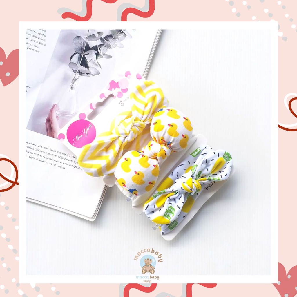 MBSS - BANDANA MOTIF A Bandana Set isi 3 Motif Beda / Headband Bayi Newborn Anak Perempuan Part 3