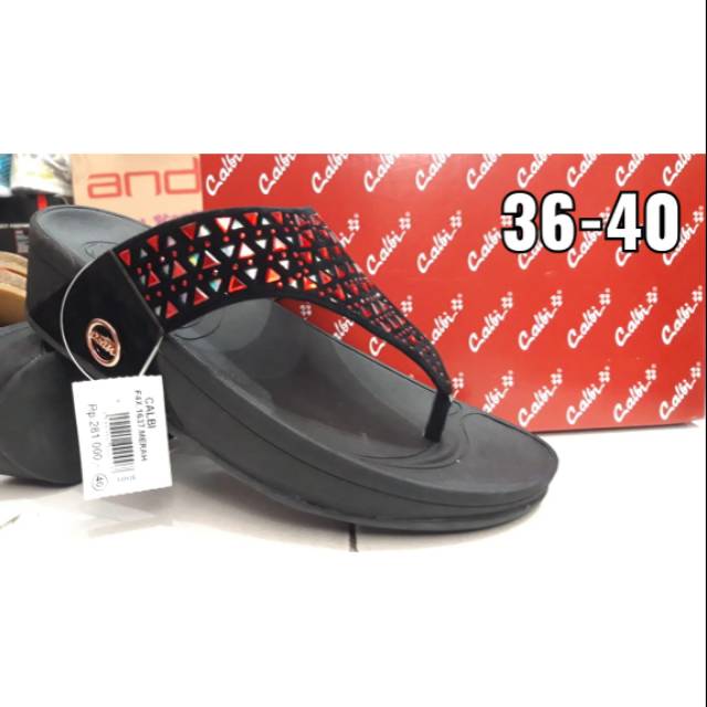 Wedges Calbi FAX.1637 Merah / Wedges Japit mewah Calbi Original