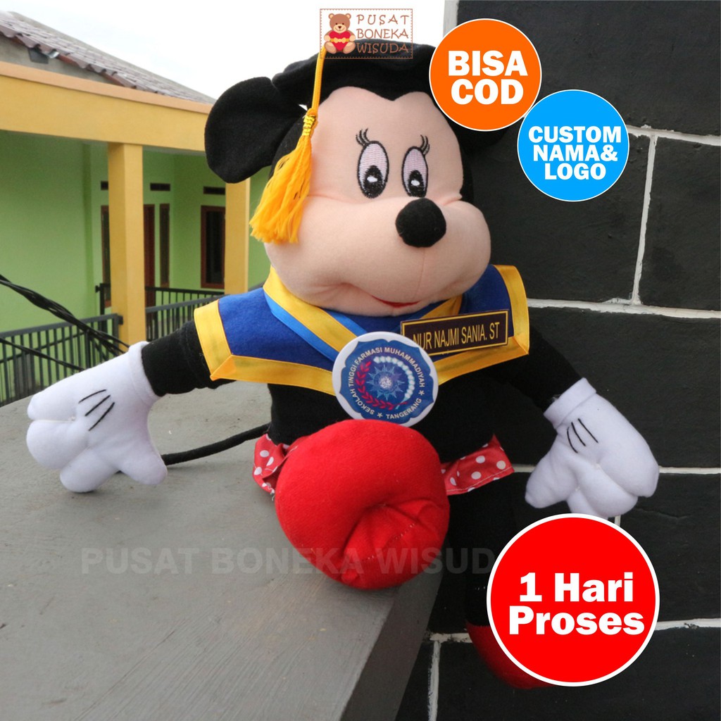 Boneka Wisuda Minnie Mouse Lucu Terlaris Termurah Minie mouse Mini Miki Tikus